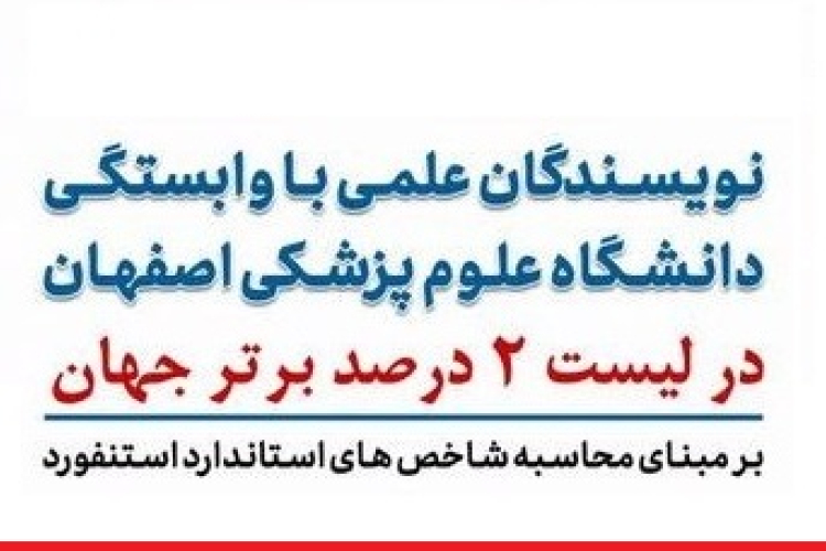 حضور ۵ عضو هیات علمی دانشکده بهداشت در فهرست ۲ درصد دانشمندان برتر جهان در سال ۲۰۲۵